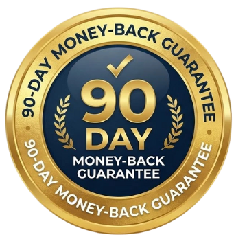 90-day money back guarantee badge