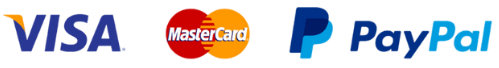Secure payment methods: VISA, Mastercard, and PayPal